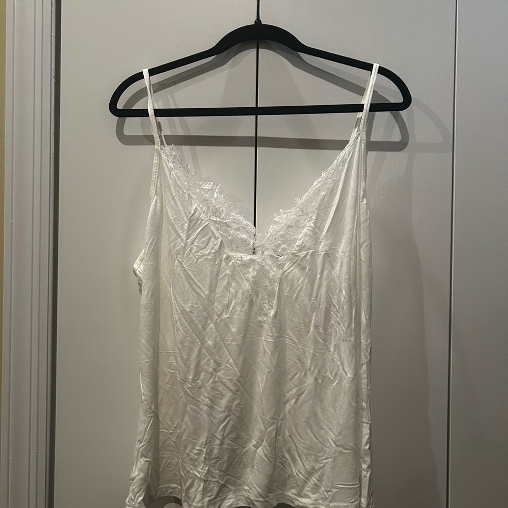 White Lace Trim Pajamas (Cami and Short)